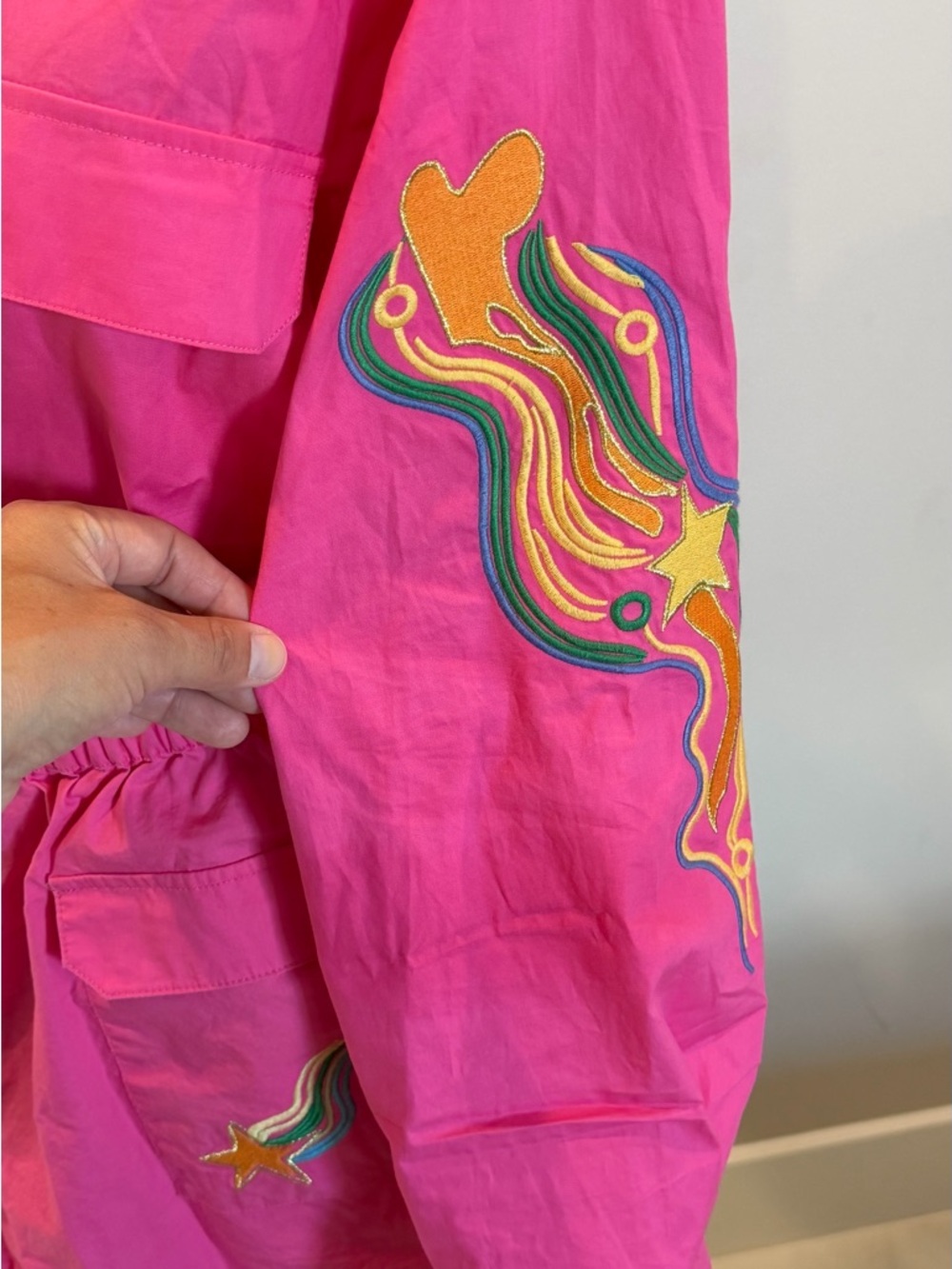 Alemais Hot Pink Embroidered Mini Shirt Dress - Picture 9 of 12